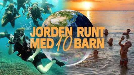 Affisch för Jorden runt med tio barn